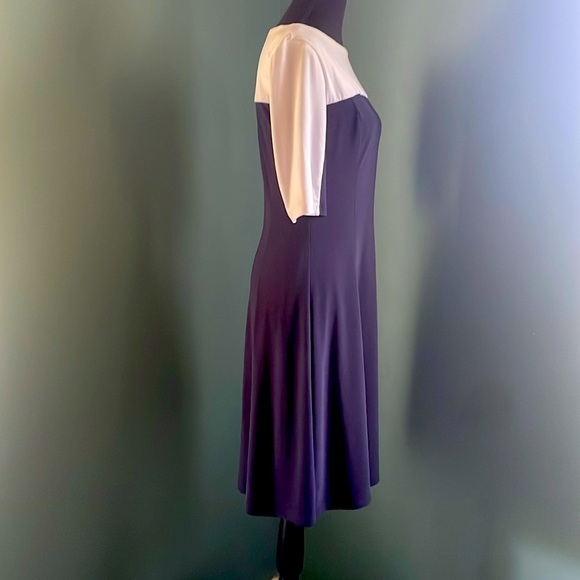 Chaps white and navy blue dress - Picture 2 of 4